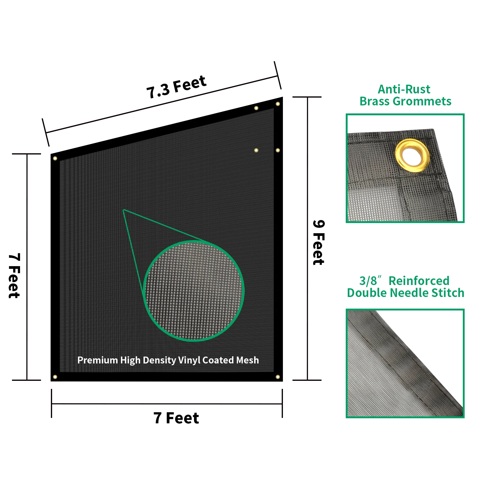 9x7FT RV Awning Side Shade Anti-UV Foldable Sun Shade RV Caravan Awning