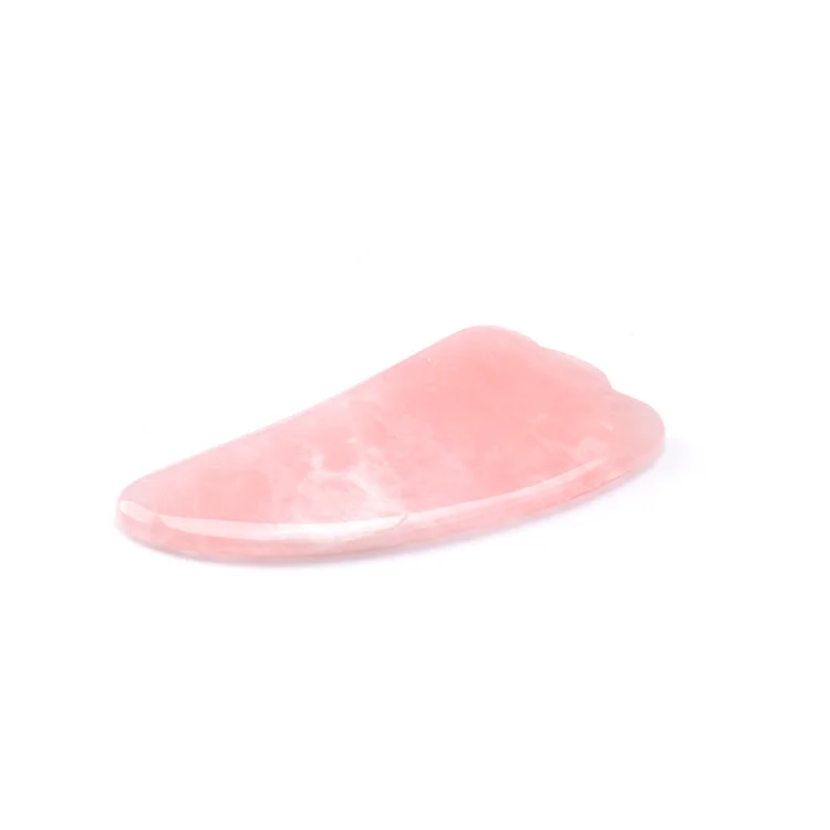 Wholesale natural jade stone rose quartz crystal gua sha scraping face jaw neck body massage tool