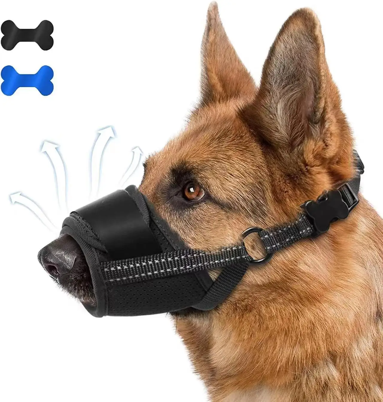 Dog muzzle anti-bite anti-eating cotton keep quiet adjustable dog mask pet supplies