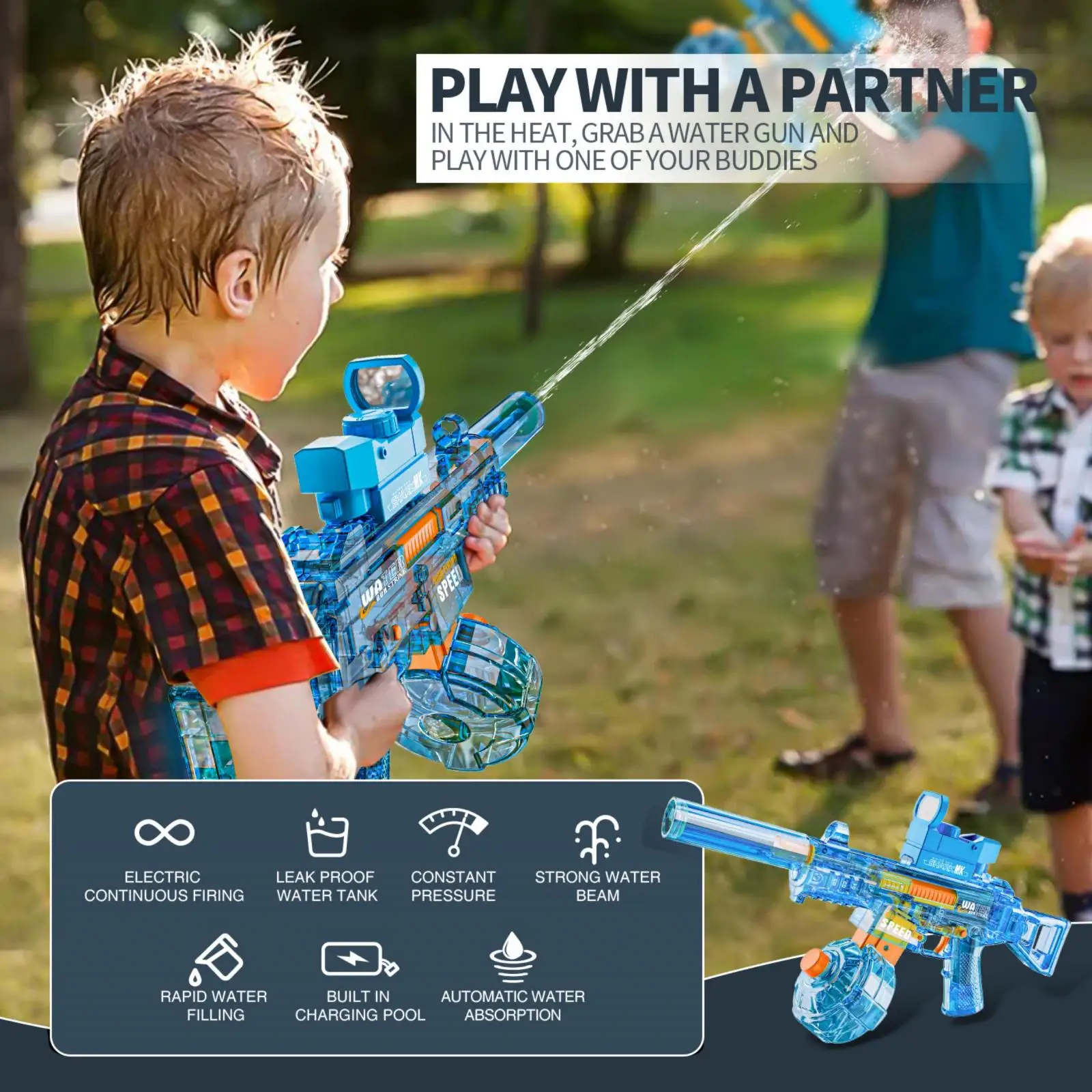 Shooting Play Game Powerful Squirt Gun Water Storage Electric Kids High Quality Funny Cheap UMP45 Water Gun Toy For Boys Girls