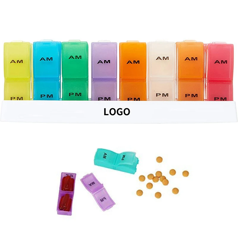 medicine box 31 Day Monthly  Pill Case, AM PM 2  times a day Portable Colorful Medication Organizer with 32 Gridspill containere pill box