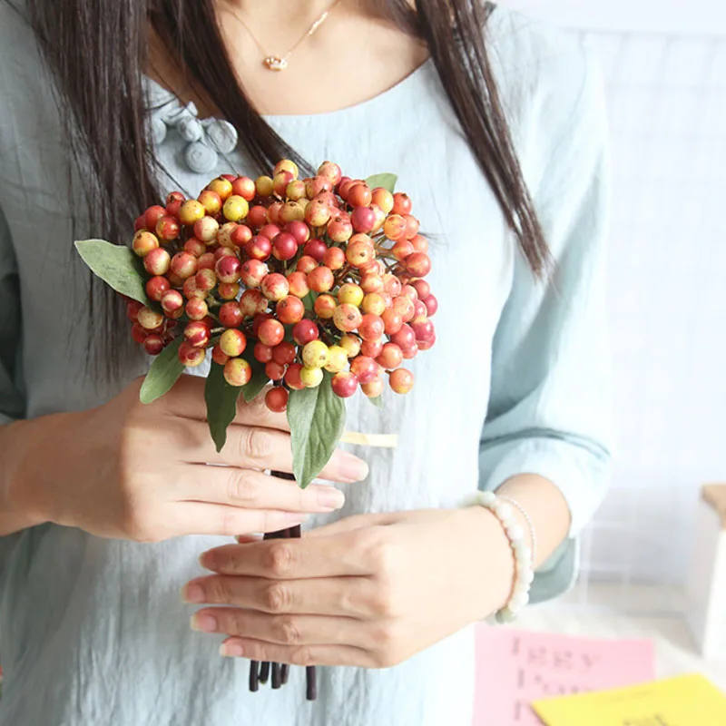 Искусственные синие рождественские ягоды букет для украшения дома и офиса