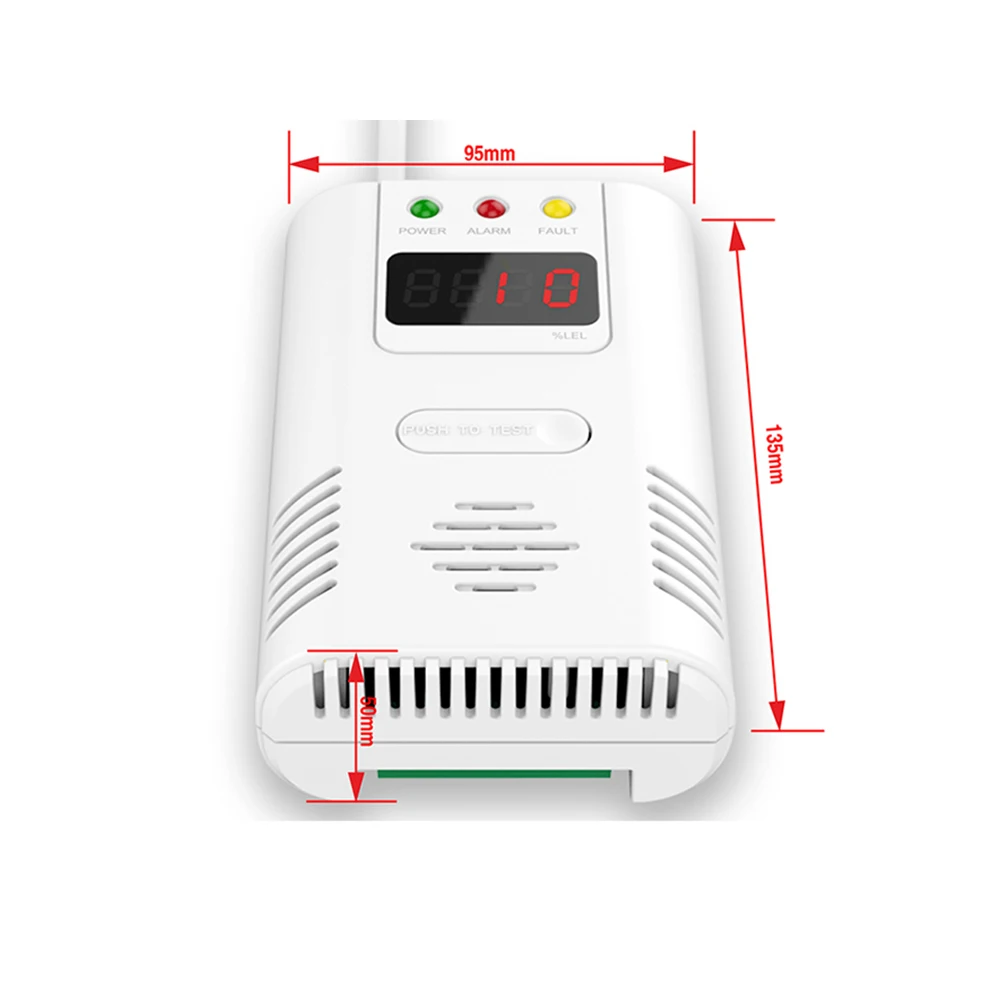 Venta Al Por Mayor 12V / 220V Lpg Detector De Fugas De Gas Cocina Cocina Detector De Gas Con Function De Valvula Solenoide