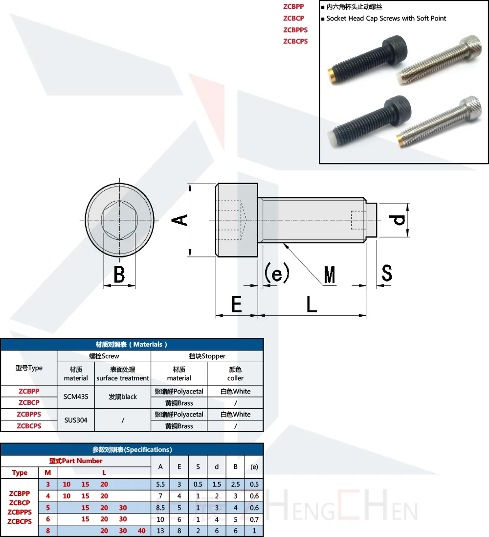 RTS CBPPS SUS304 Hexagon Socket Head Cap Screw Flat Head Screw Socket Head Cap Screw