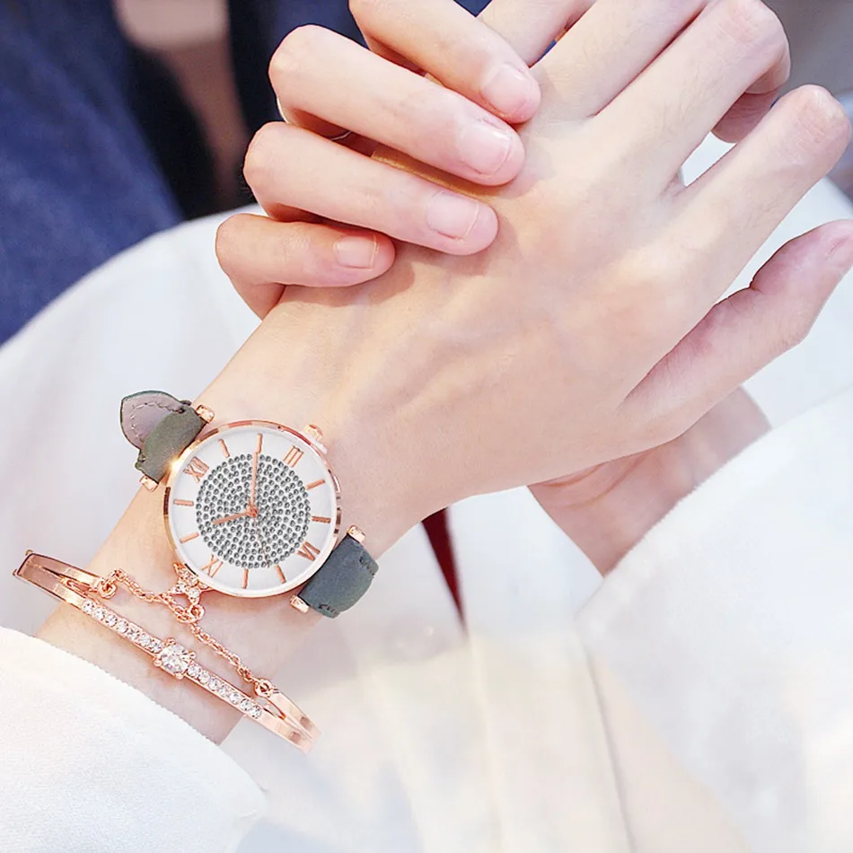 Роскошные 2 шт. часы для мужчин и женщин браслет набор звездное небо женские часы повседневные кожаные кварцевые часы
