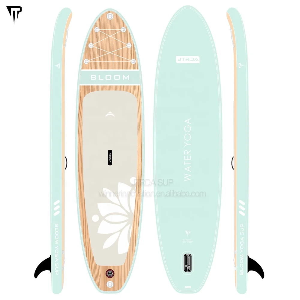 JTRDA 11ft premium water yoga flower light color stand up paddle board sup board paddle board for surfing