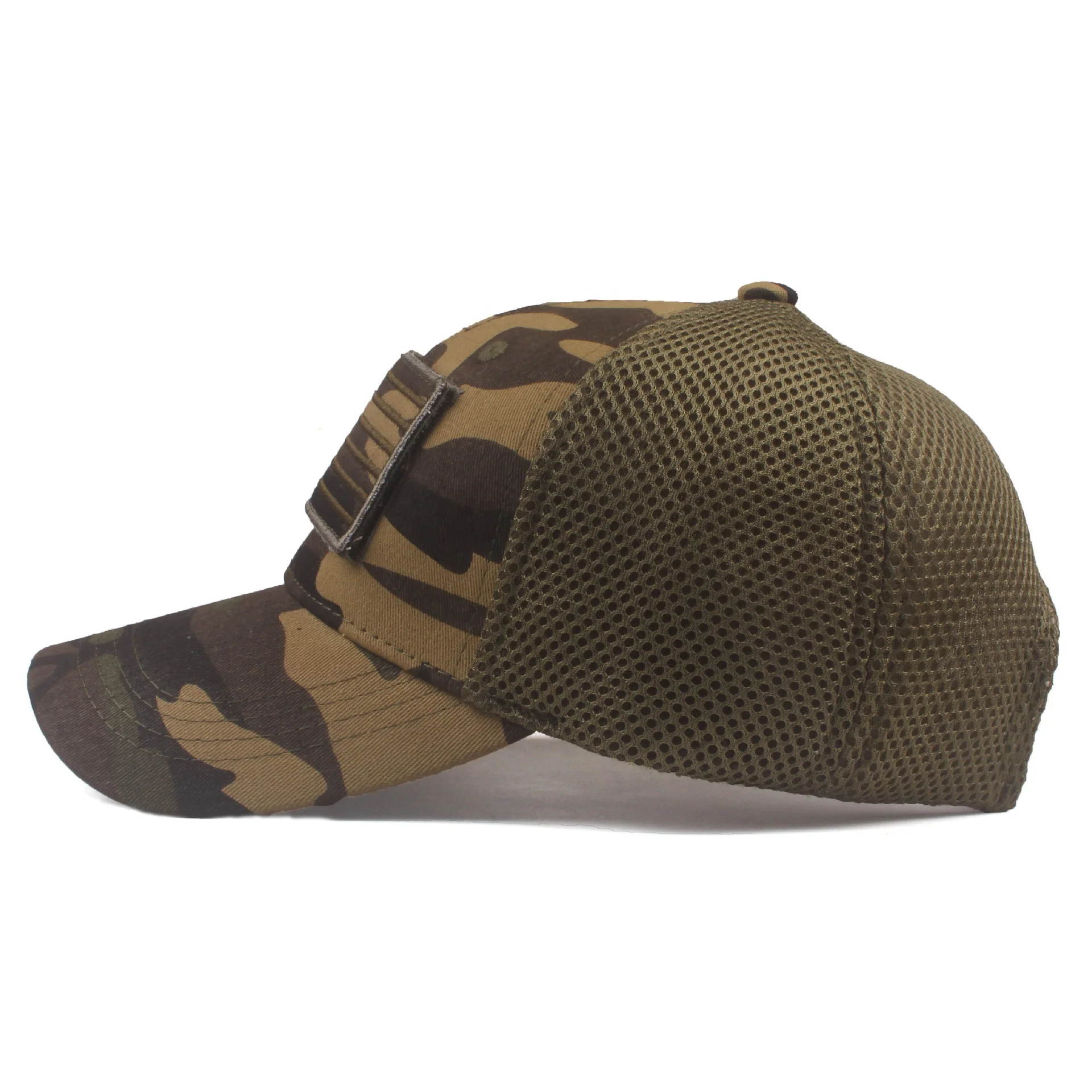 Camouflage Constructed Trucker Special Tactical Operator Forces USA Flag Patch Baseball Cap