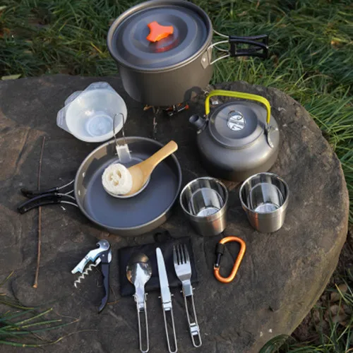 Outdoor Set Pot Camping Teapot Combination Kettle Set Cookware Pot Wholesale