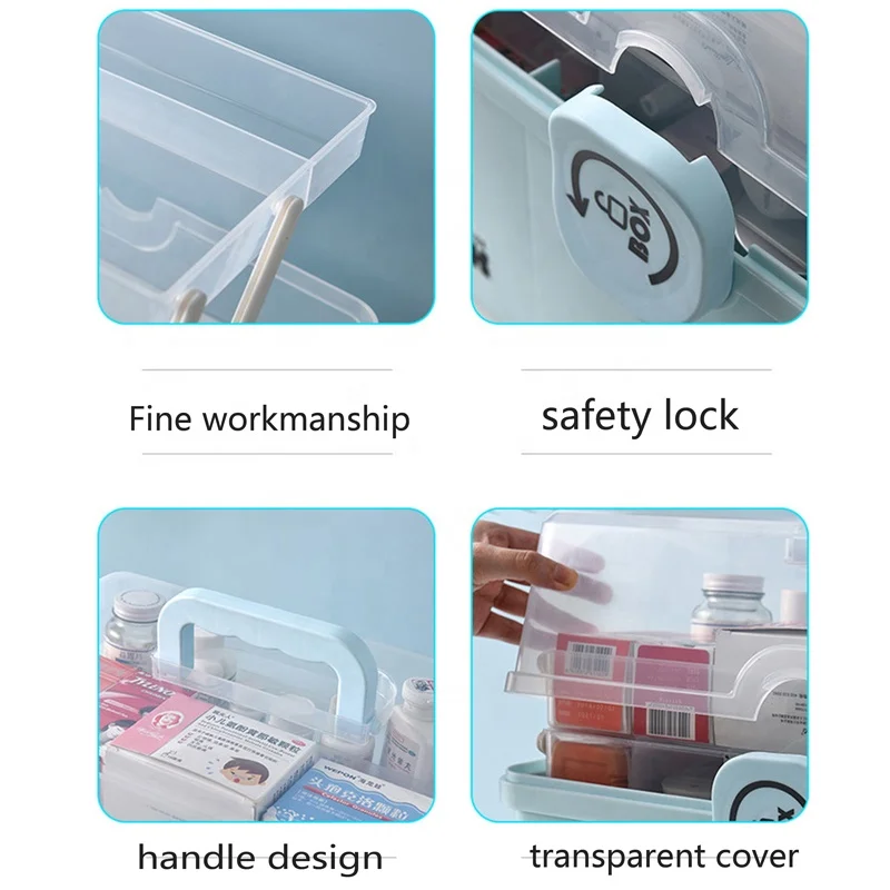 MultiFunctional Large Capacity Pill Case Plastic First Aid Kit Container Family Emergency Medicine Storage Organizer With Handle