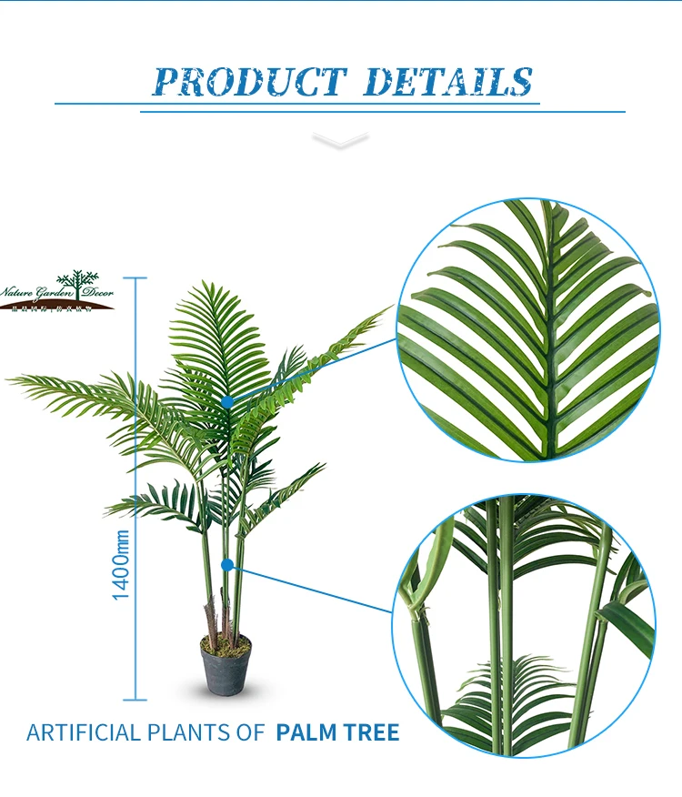 New Arrival Imitation Garden Plastic Plant Decorating Palm Areca Trees Fake Plants Decoration