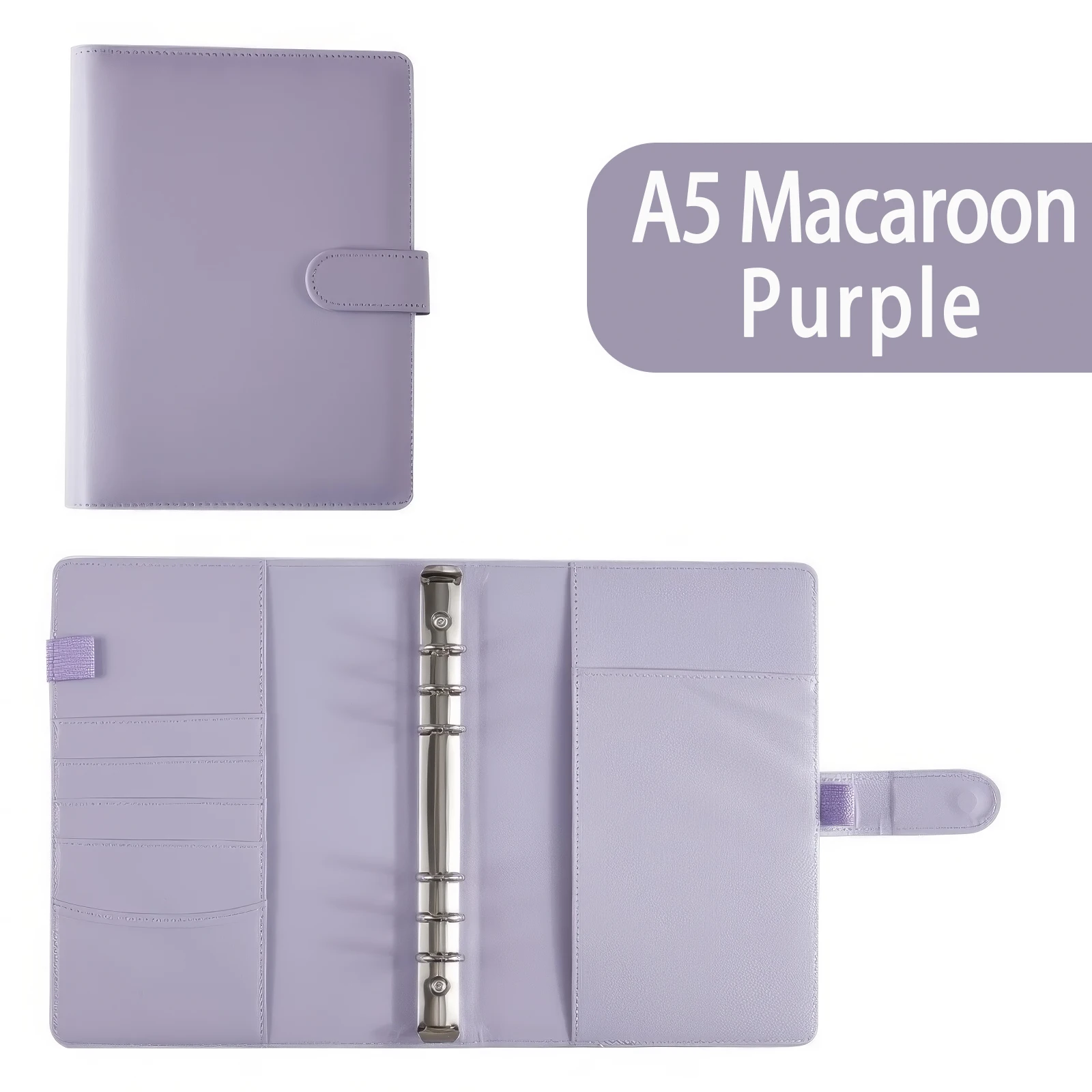 Kpop photocard PU collect book  A5 Leather macaron  binder photo album with magnetic button and pockets