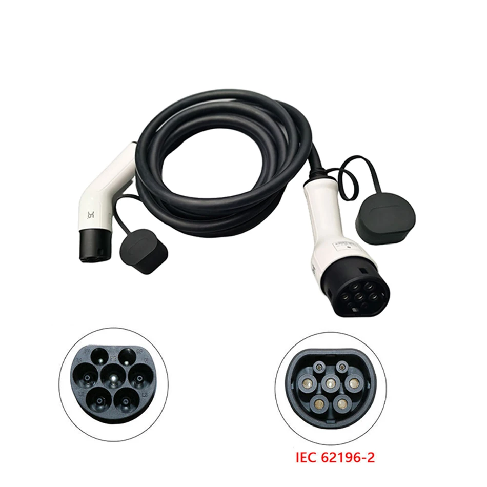 16A 1 Phase Mode 3 IEC 62196 Type 2 to Type 2 Ev Charging Cable Portable Ev Charger