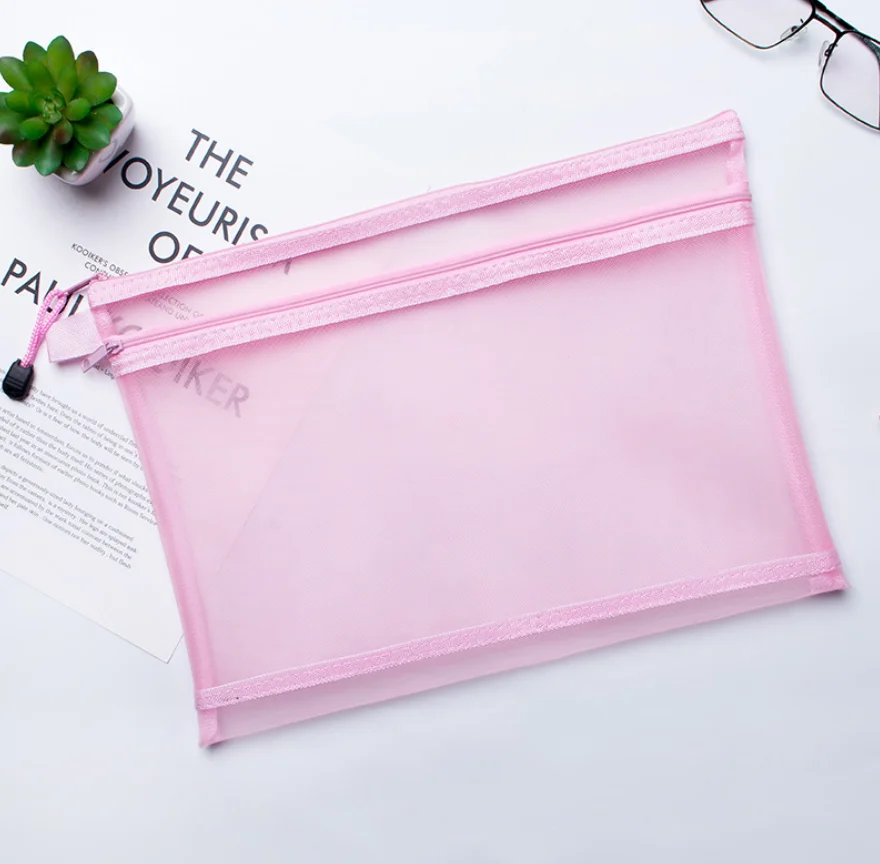 Multi-Functional Large-Capacity Mesh File Pen Storage Organizer For Stationery