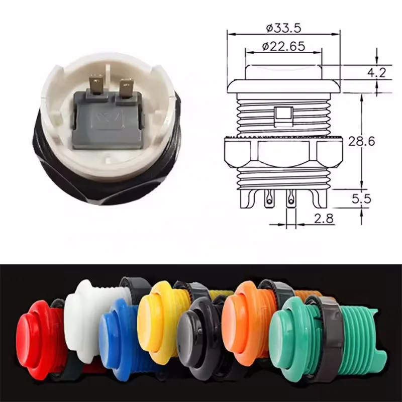 BL 28mm arcade Concave push button with built-in microswitch for arcade game machine parts