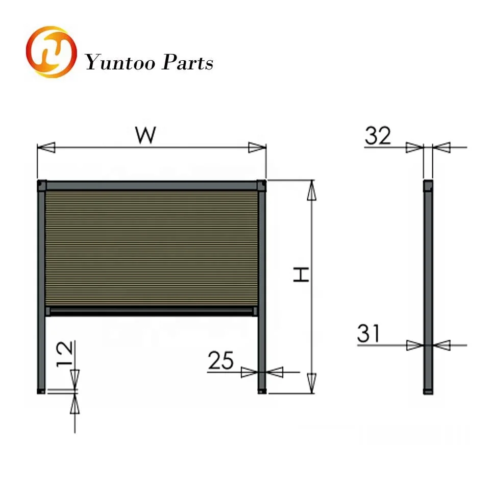 Manual mini bus side window sunshade curtain