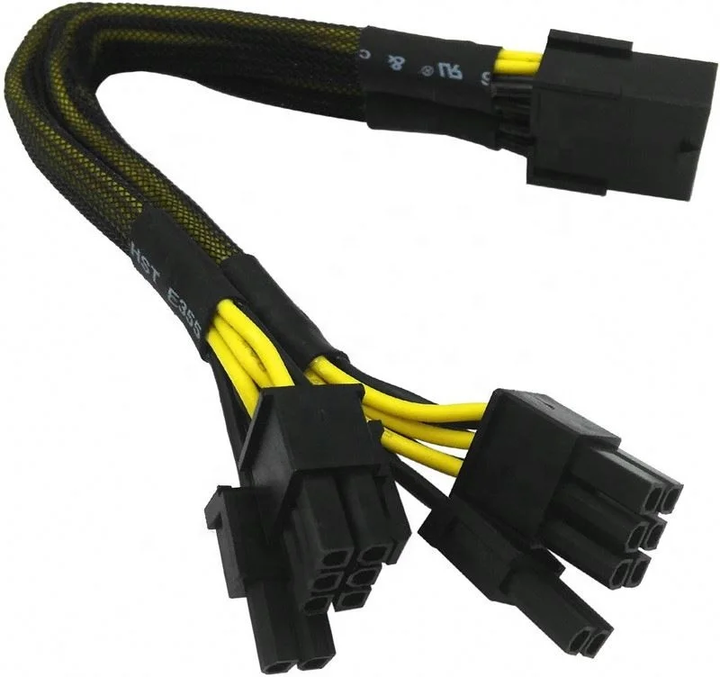 8 контактный разъем dual PCI-E PCI Express 8pin 6 + 2 pin плетеные кабели в оплетке Мужской Силовой кабель