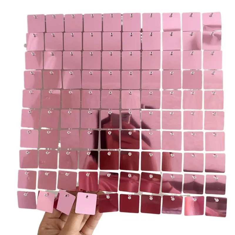 Amazing Air Moving Prop Stunning Iridescent Wedding Mirror Rose Gold shimmer wall Backdrop 3d Disco Shimmer Sequin Wa