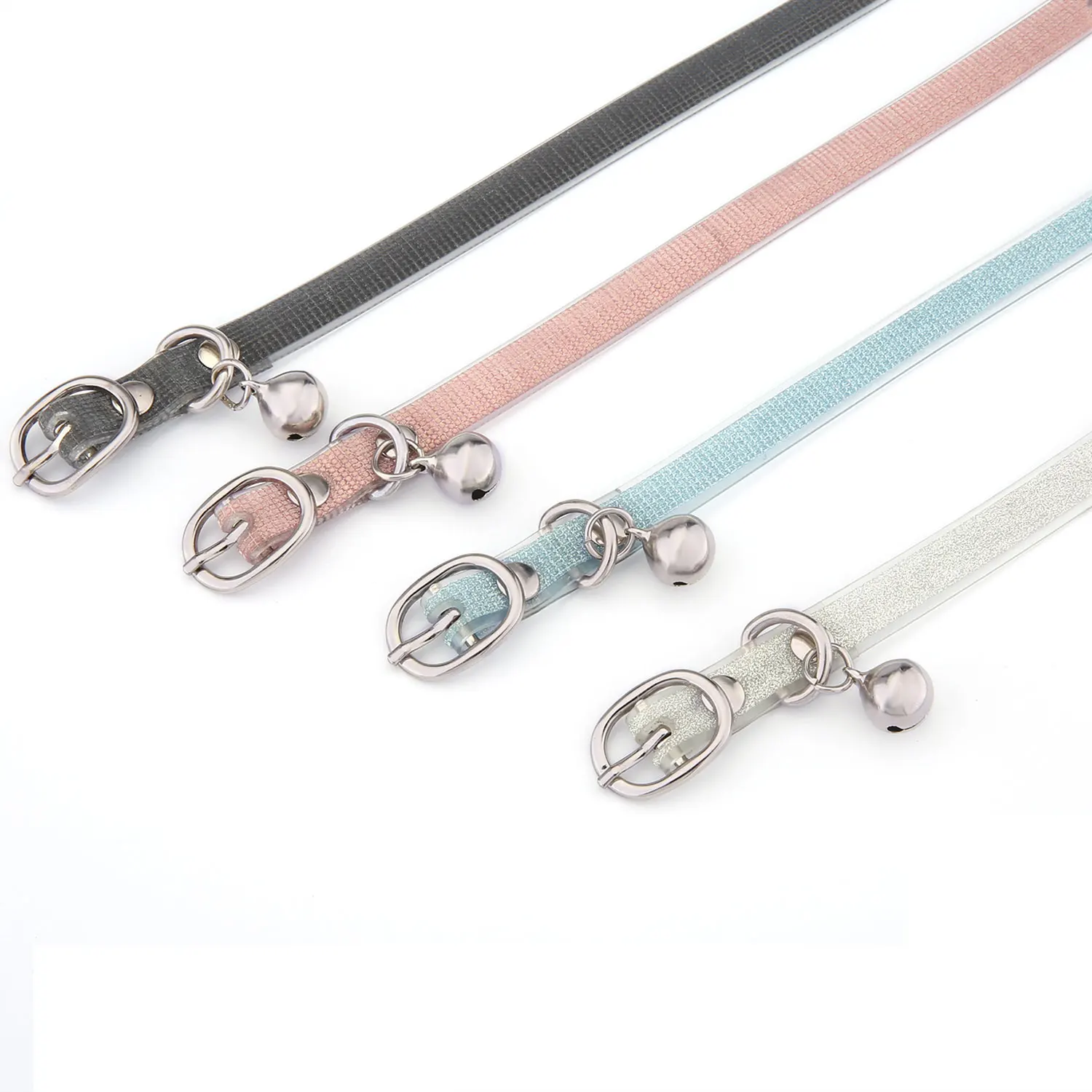 Manufacturer Wholesale Adjustable Nylon Classic Solid Colors Pet Products Dog And Cat Collar With Bells