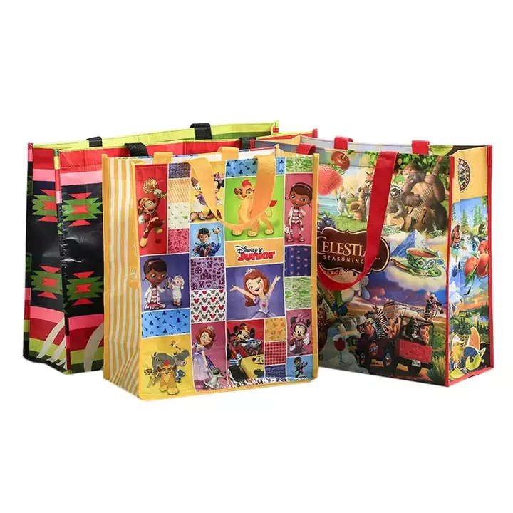 Custom Printed Waterproof PP Non Woven Polypropylene Laminated Grocery Shopping Carrier Bag With Logo