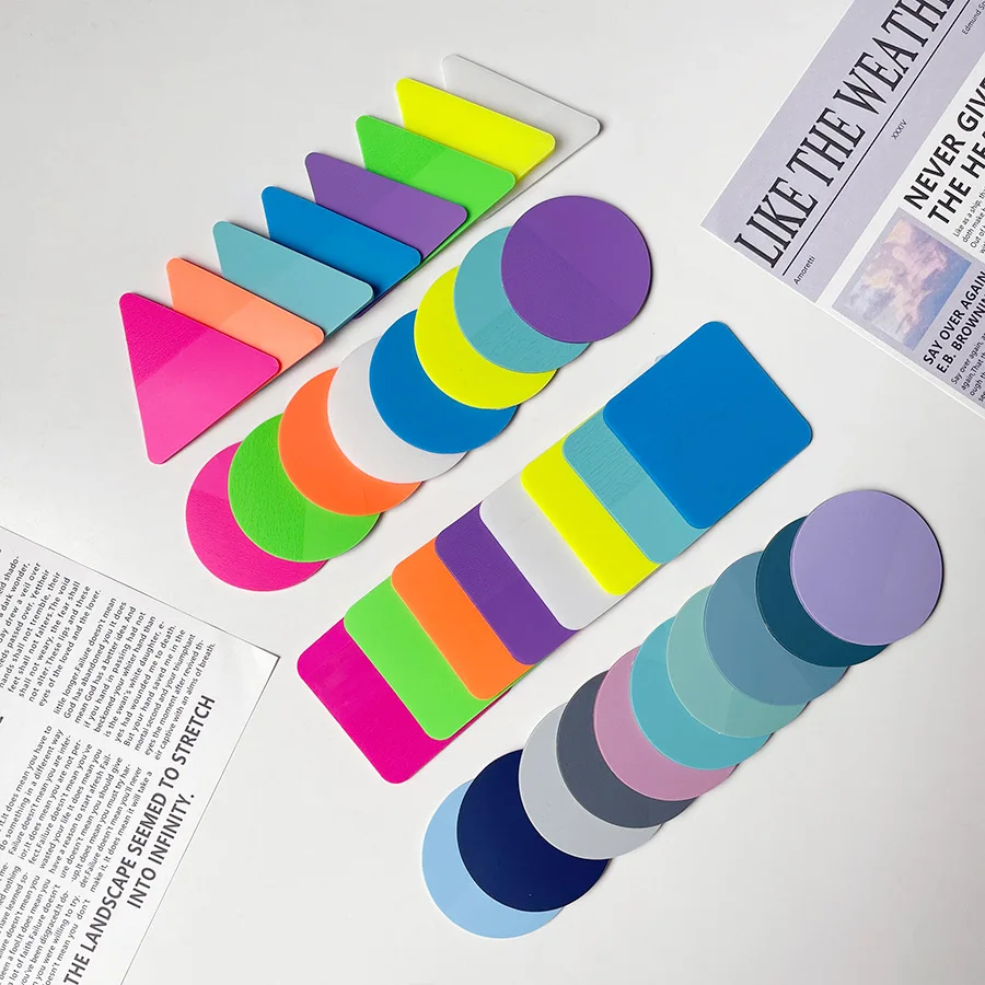 New Morandi office colored transparent PET sticky notes school student memo pad stationery supplies customize 160pcs/set