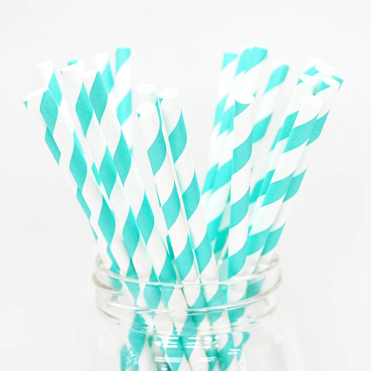 Wholesale Price Striped Paper Drinking Straws For Party Favors Supplies