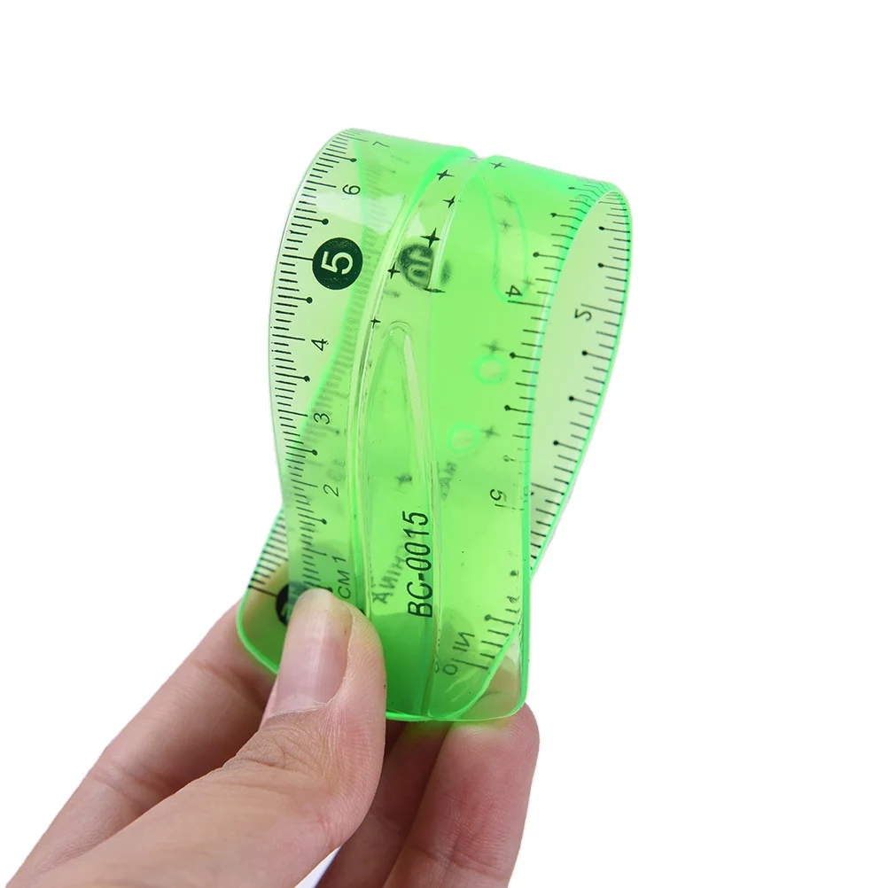 Factory Directly Wholesale 15cm Shatterproof Colored Transparent Rulers 6 Inch Flexible Plastic ruler