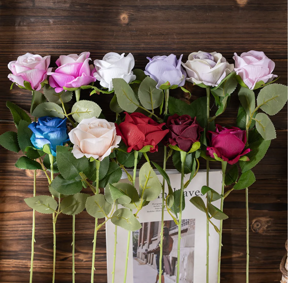 Wholesale Real Touch White Roses Artificial Flowers Bulk Latex Artificial Rose Flowers For Decoration Wedding Artificial