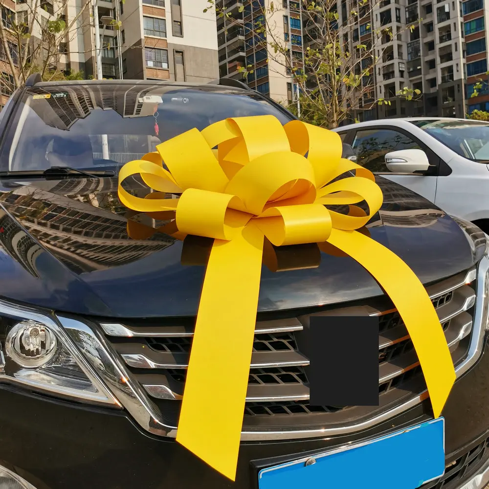 30 Inches  Yellow Plastic Indoor Outdoor Water Resistance Giant Magnetic Car Show Hall Decorative Bow