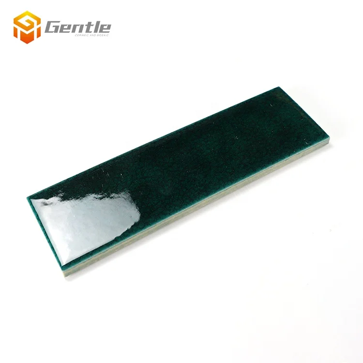 60x200mm high gloss ceramic wall tile for house decoration backsplash Dark green brick rectangle bathroom subway tiles