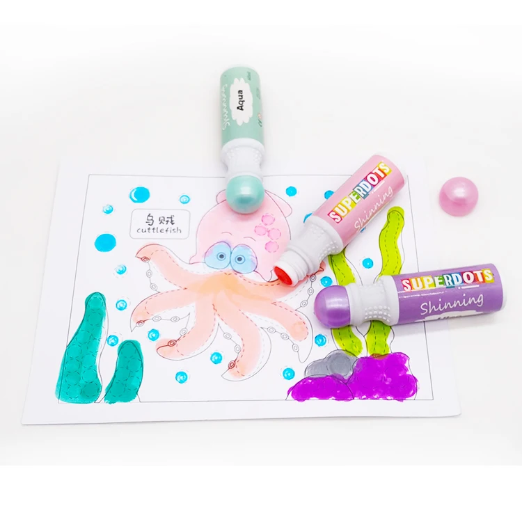 
2020 Amazon hot-sale 6-PK Educational drawing dot markers for Preschoolers and kids 