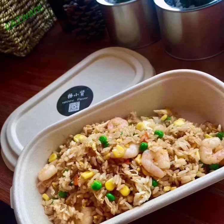 Factory Wholesale disposable food container take away food container sugarcane food container for take away