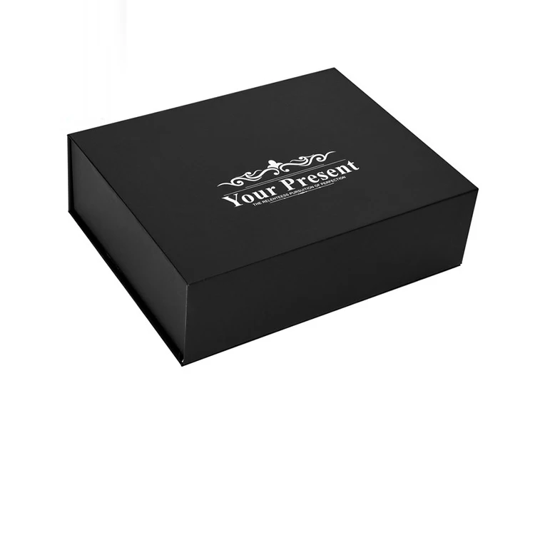 Eco friendly Logo designer Cardboard Packaging Magnetic Closure custom Black shoe Foldable magnetic Paper Gift Box with logo