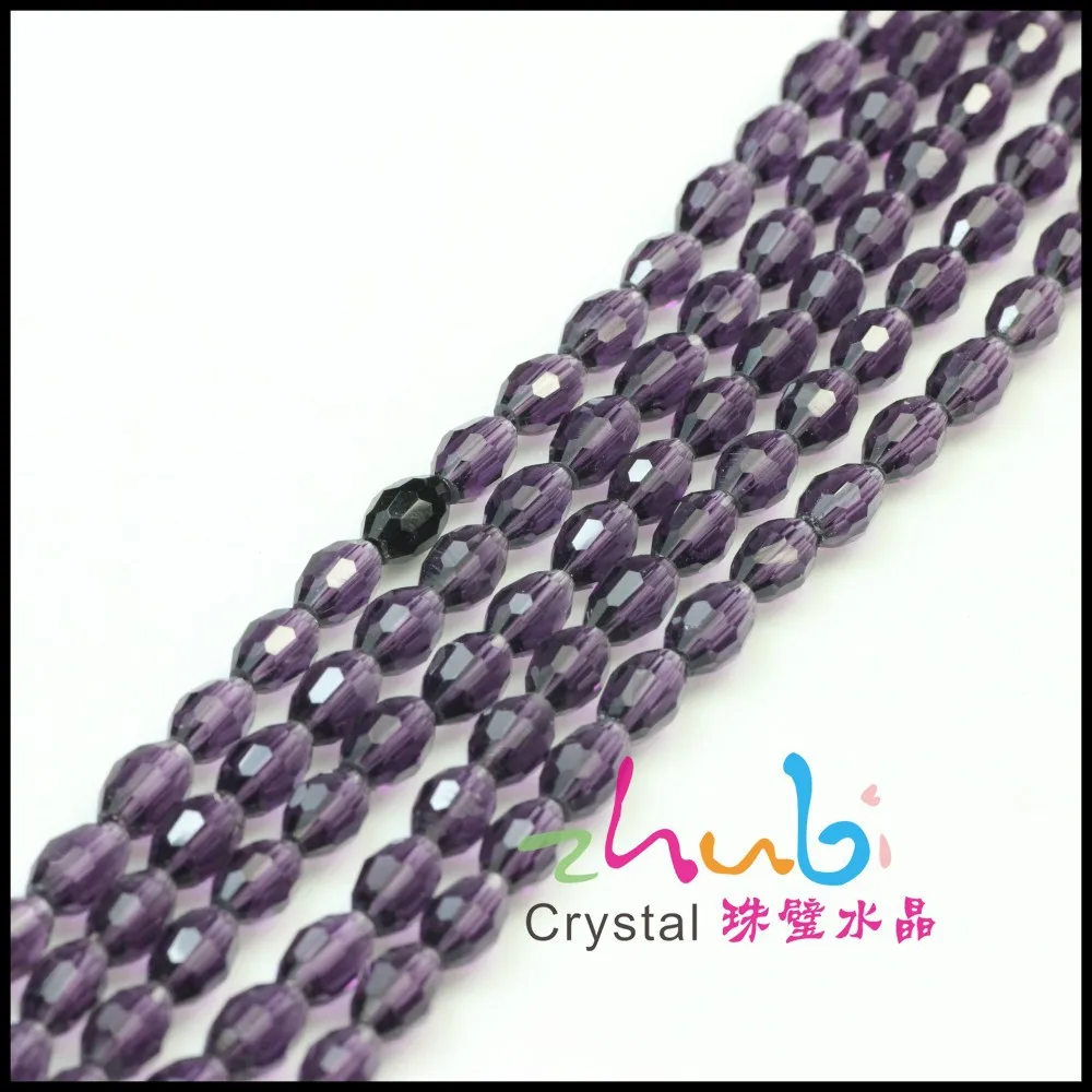 Zhubi 4X6MM Faceted Crystal Olive Beads Rondelle Glass Beads for Jewelry Making DIY Necklace Bracelet Charms Kits
