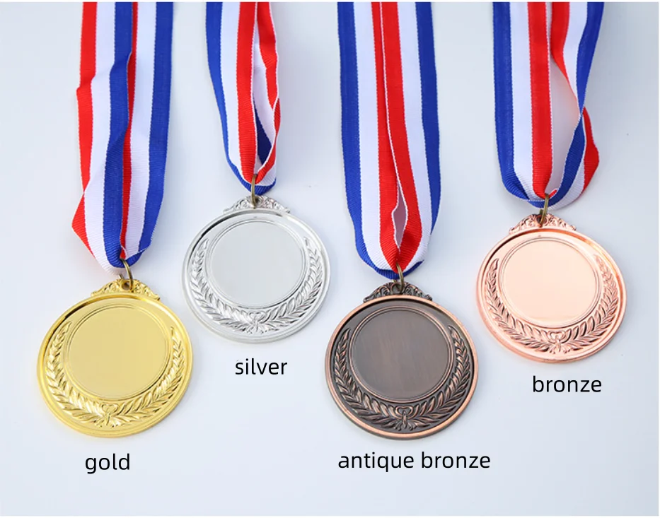 Manufacturer Cheap Design Custom Logo Gold Zinc Alloy Metal 2D 3D Running Race Marathon Finisher Sports Medals With Ribbon