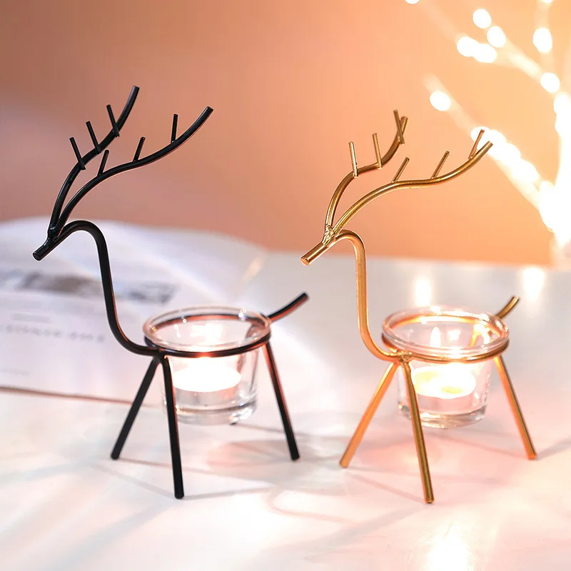 Wholesale Modern Iron Art Vintage Home Table Top Candlestick Decoration Ornament