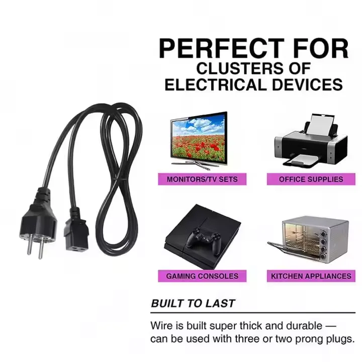 3 Pin Iec 320 Connector Extension Replacement Plug Wire C19 To Schuko extension ac Power Cord Lock