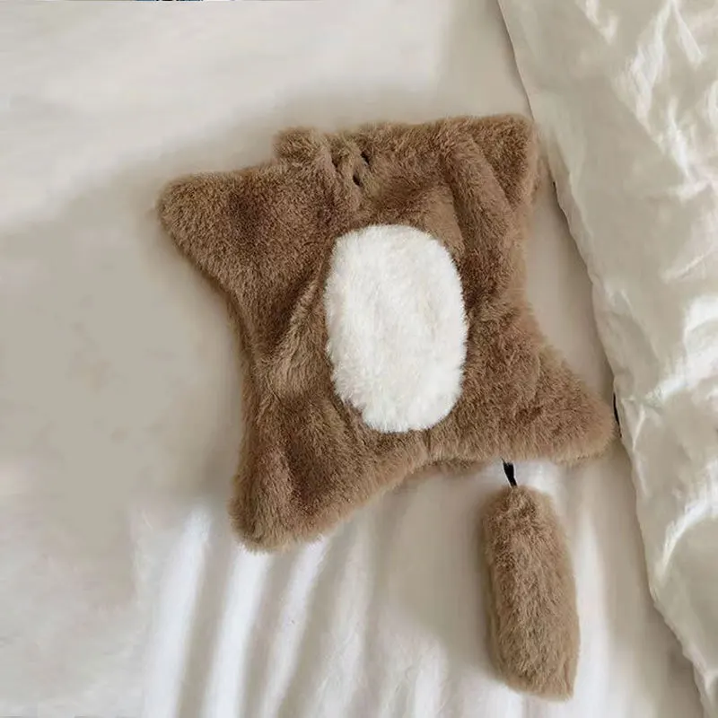 Promotion Cute Cartoon Squirrel Plush Storage Makeup Bag Custom Coin Purse Cosmetic Bags
