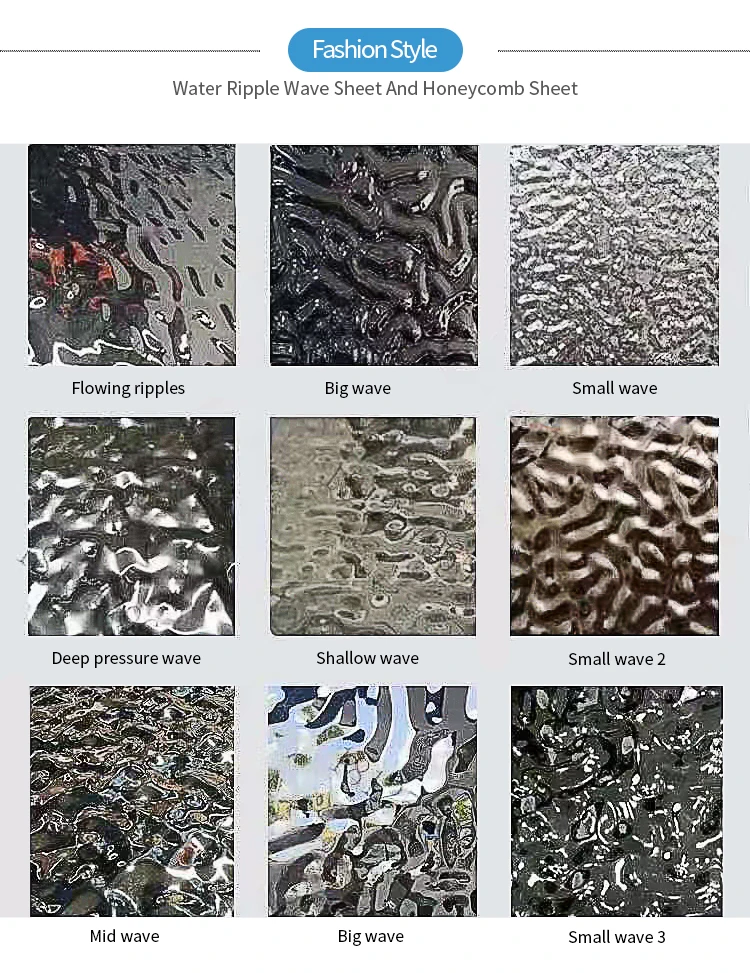 SUCEL 0.4/0.6/0.8Mm Rose Gold Water Ripple Mirror Stainless Steel Sheet For Wall Background