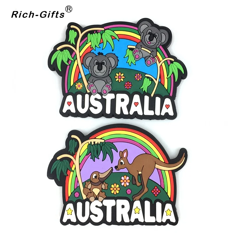 Small wholesale Custom Australia Soft PVC Souvenirs crafts Fridge magnets