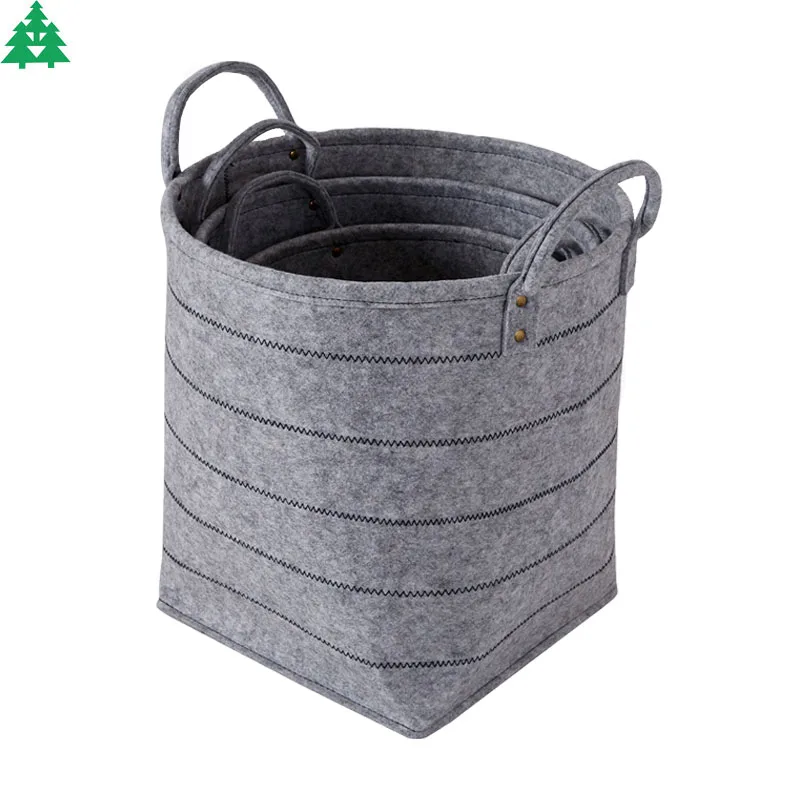 Durable non-defrmation felt material tidy up storage baskets