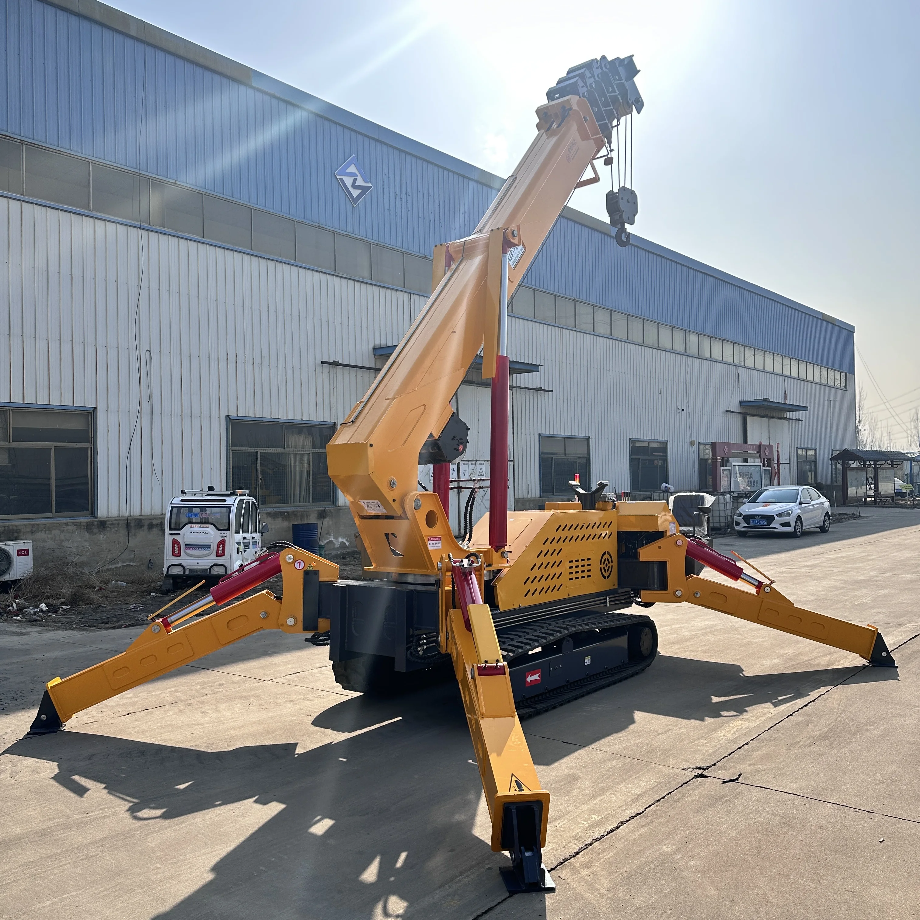 SuiZhong 360 Degree Hydraulic 3 5 8 10 Ton Narrow Space Foldable Telescopic Mini Spider Crawler Crane For Sale