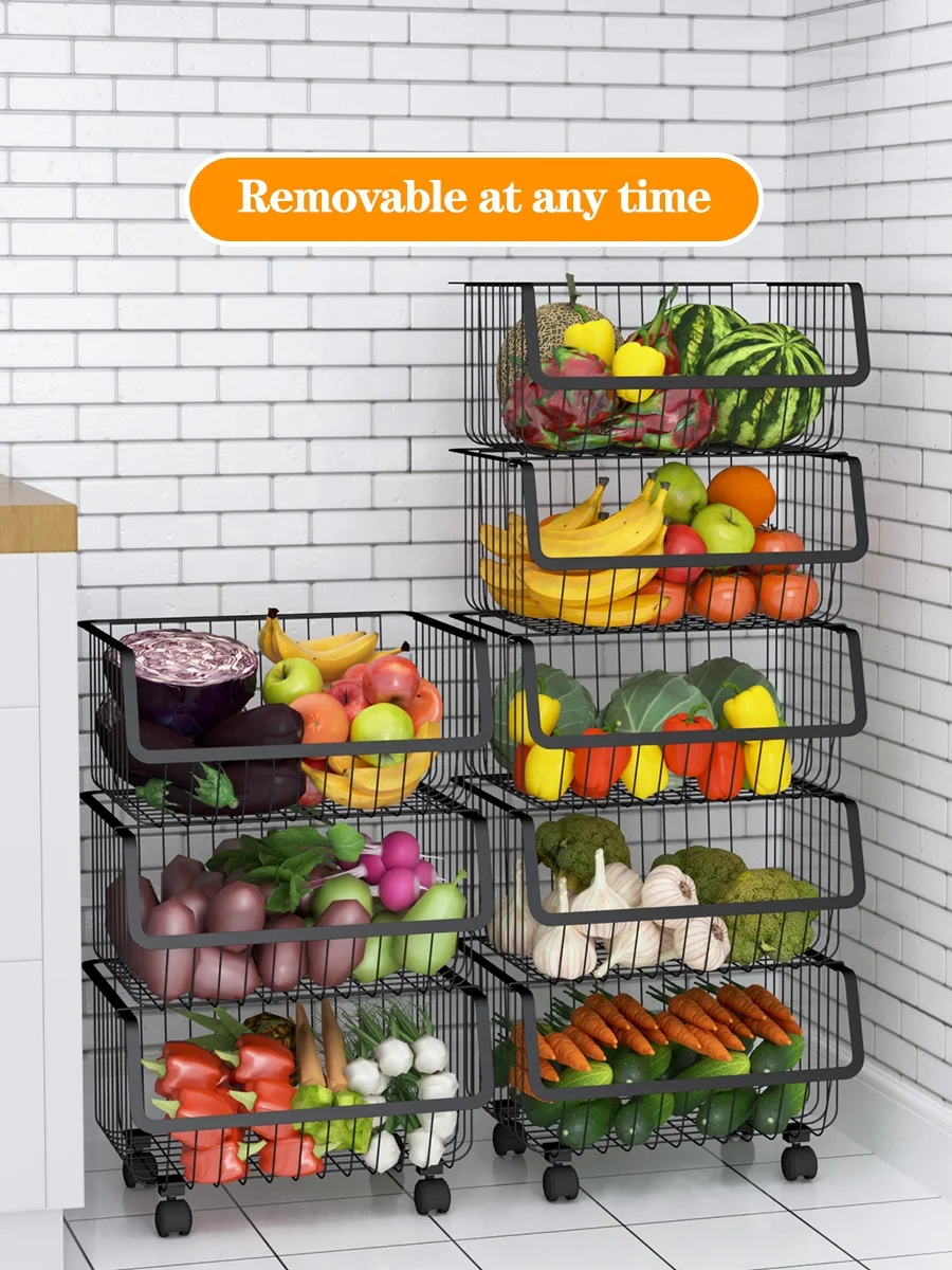 Kitchen storage  shelf 1/2/3/4/5 layers vegetable or fruit storage rack
