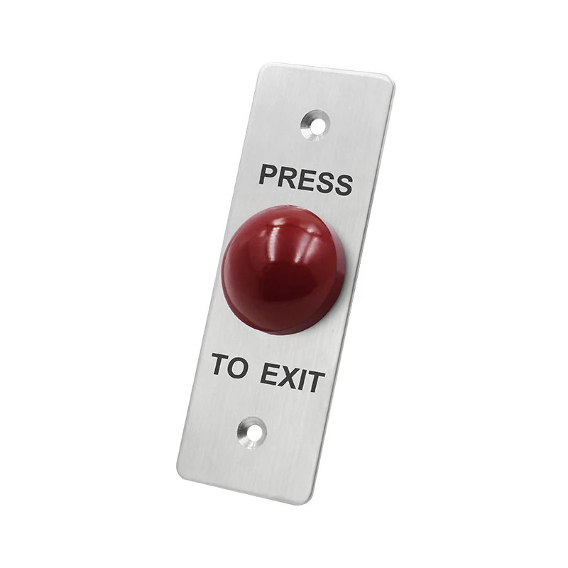 Durable 304 Stainless Steel Exit Button Flat Mushroom Switch Push Button For Access Control IP65 waterproof ANSI size market