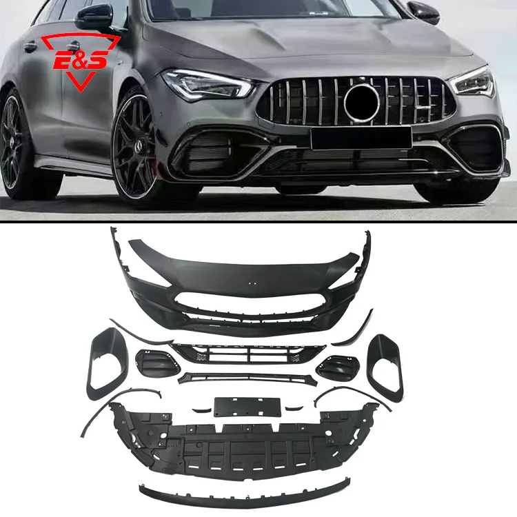 PP plastic CLA45 AMG Style Body Kit For Mercedes-Benz CLA Class W118 Bodykit for CLA45 amg car bumper Front Bumper