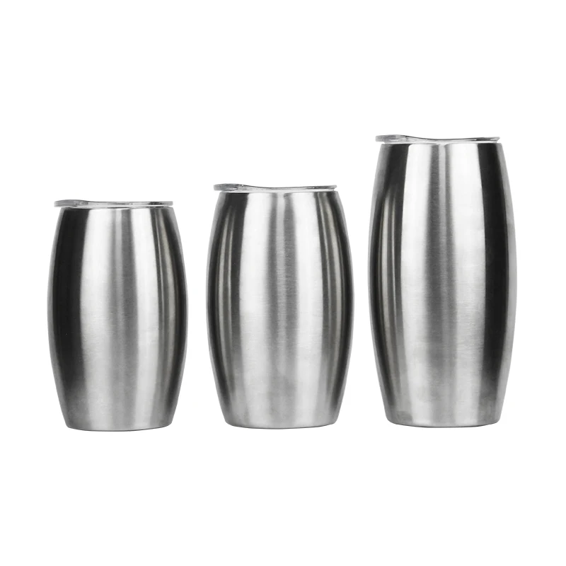 USA Warehouse Stocked 15oz 20oz 25oz Footy Tumbler Cups 304 Stainless Steel Football Shape Coffee Tumbler with Lids and Straws