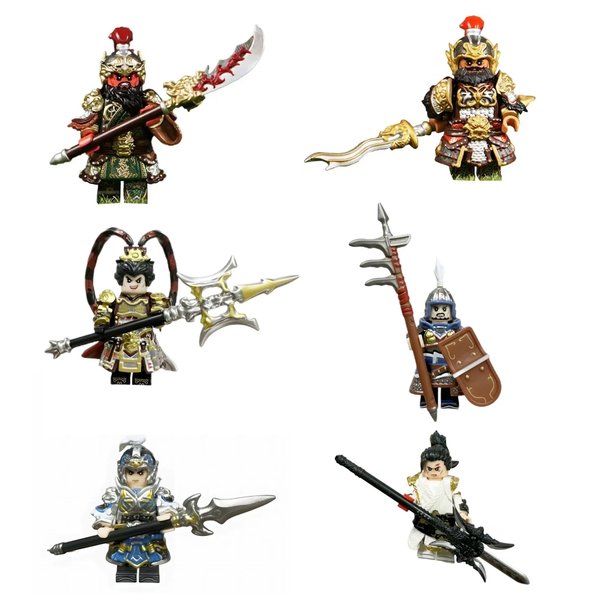 Guanyu Zhangfei Zhaoyun Three Kingdoms ancient times china soldiers Building blocks brick Educational Toy for Kids Boys girls