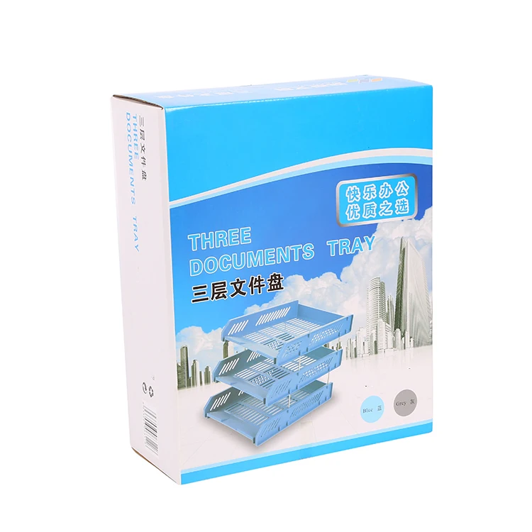 
Best Selling Office Desk Organized Document Letter Storage Plastic 3 Layer File Tray 