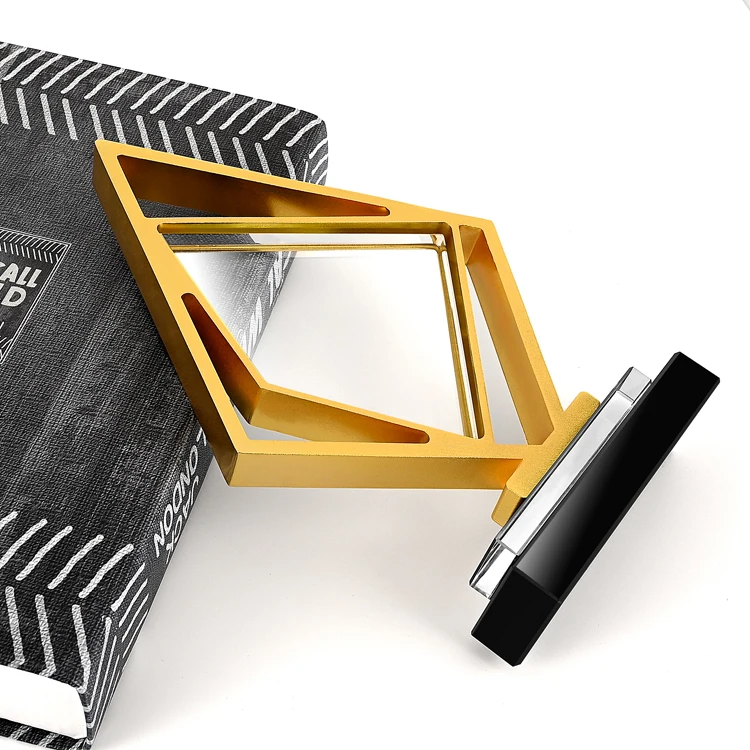 Shining creative metal rhombus crystal trophy team crystal metal trophy for best contribution awards