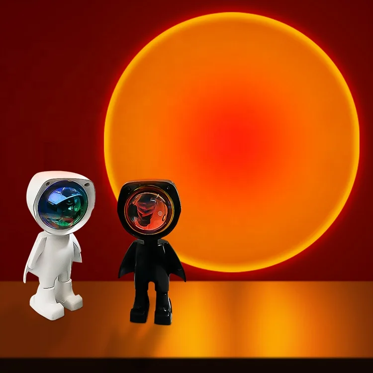 Настольная Светодиодная лампа Rgb для фотосъемки роботов, Радужный проекционный светильник с закатом, ночник с гало для вечной комнаты, Лампа для проектора с закатом