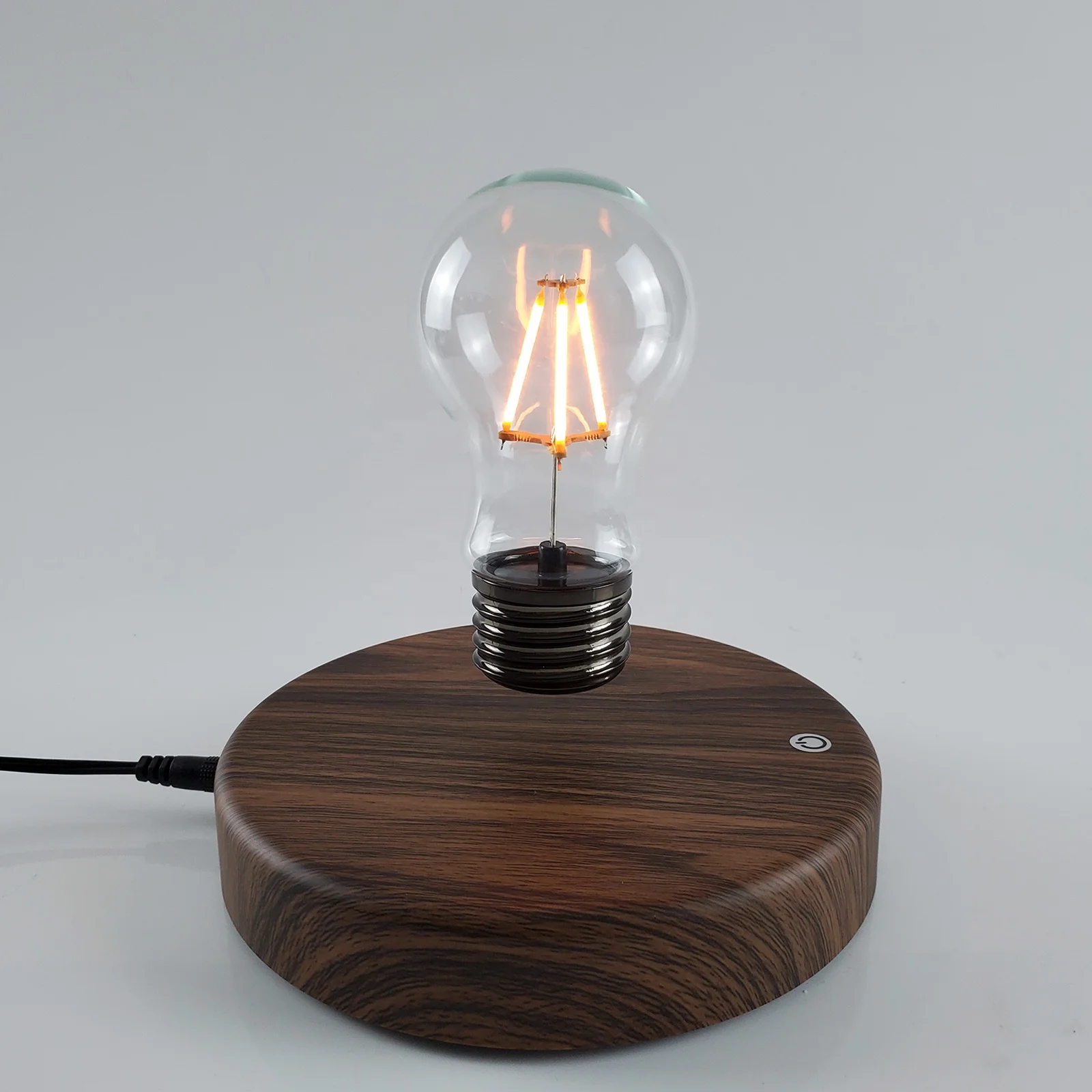 Floating Light Innovative Anti-gravity Rotating Magnetic Levitation Bulb Adjusts the Light Wooden Base Give You Peace Of Mind